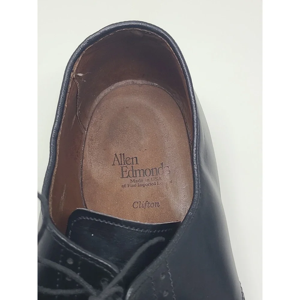 Allen Edmonds Clifton 3308 Black Leather Cap Toe Oxford Dress Shoes Mens 12